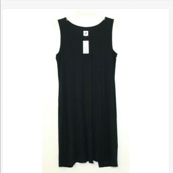 CAbi Beyond the Tee #3243 Black Stretch Layered Sleeveless Tunic Top, Size Small - Picture 3 of 9